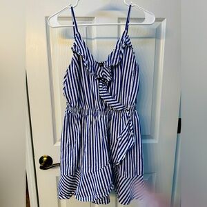 Striped Ruffle Wrap Cami Dress